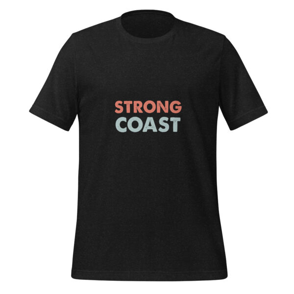 A black t-shirt with a "Defend Our Coast" print
